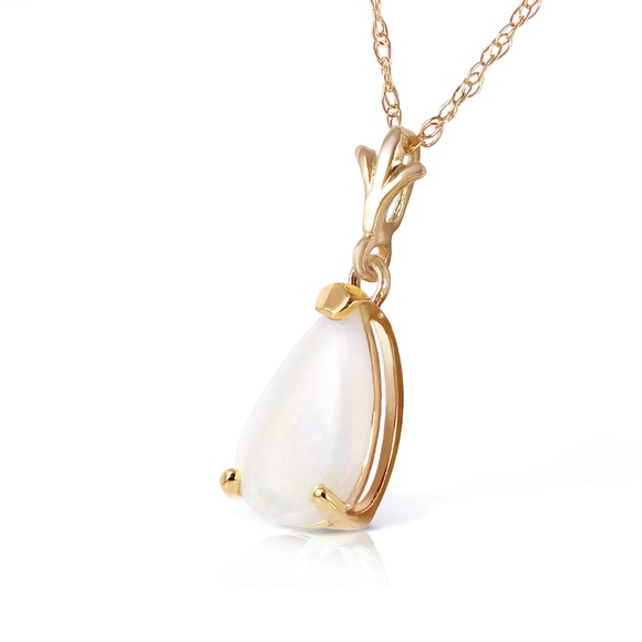 14K. SOLID GOLD NECKLACE WITH NATURAL OPAL